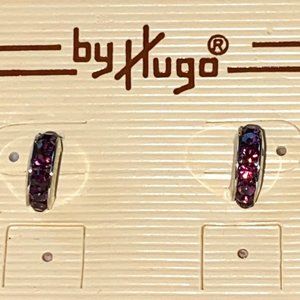 Vintage by Hugo Red Rhinestone Earrings